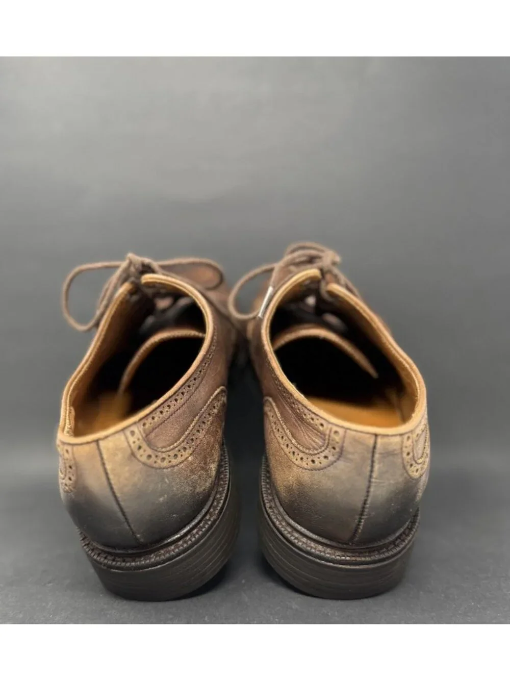 Polo Ralph Lauren Asher Wingtip Oxfords Shoes Mens 10.5D Brown Vibram Sole 17623